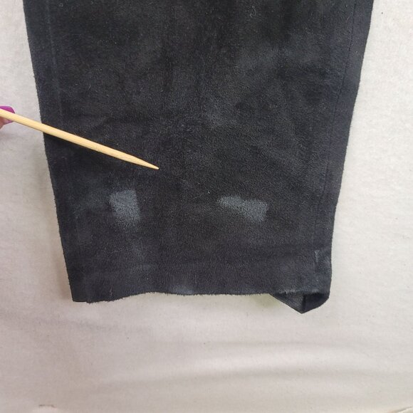 Revue Womens Genuine Leather Black Suede Pants Size 10 Mid-Rise Straight Leg - Picture 13 of 13